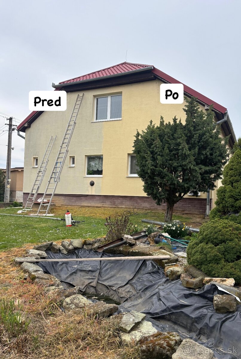 Vyčistená fasáda rodinného domu po realizácii